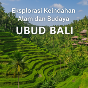 Pemandangan alam dan budaya Ubud Bali dengan sawah terasering hijau sebagai ikon destinasi wisata populer